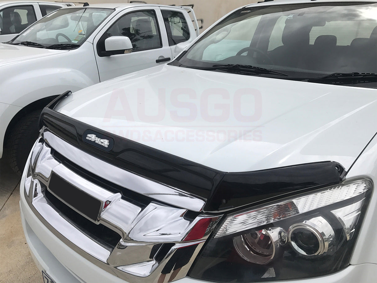 Luxury Weather Shields + Bonnet Protector for ISUZU D-MAX DMAX Extra Cab 2012-2016