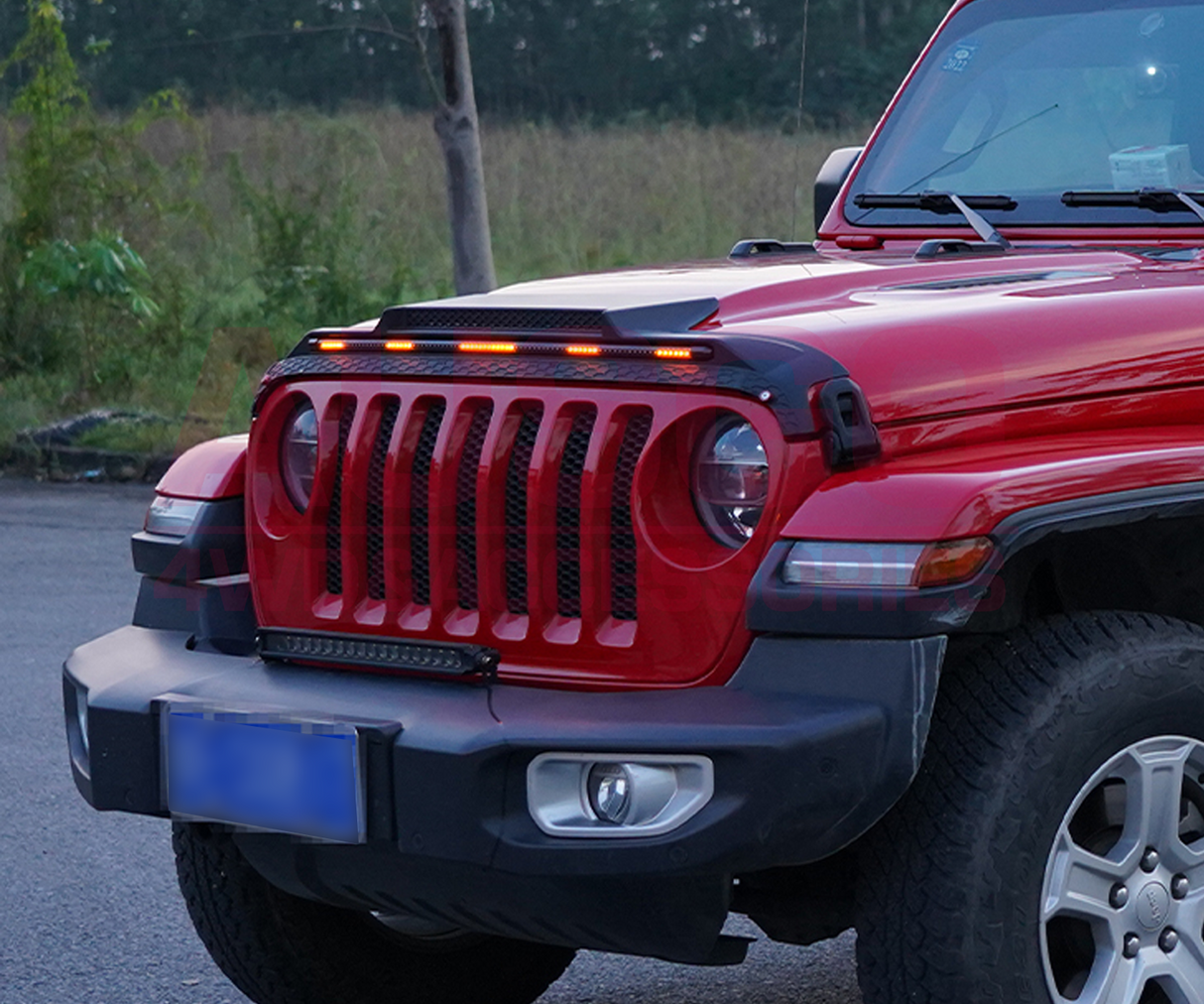 LED Light Injection Bonnet Protector  for Jeep Wrangler JL Series 4 Doors 2018+