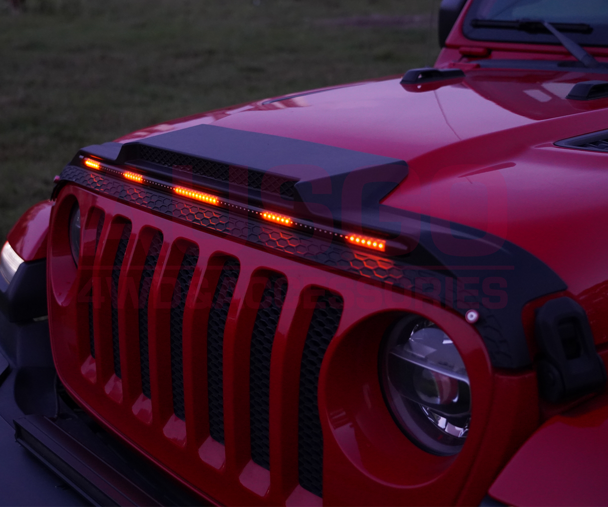 LED Light Injection Bonnet Protector  for Jeep Wrangler JL Series 4 Doors 2018+