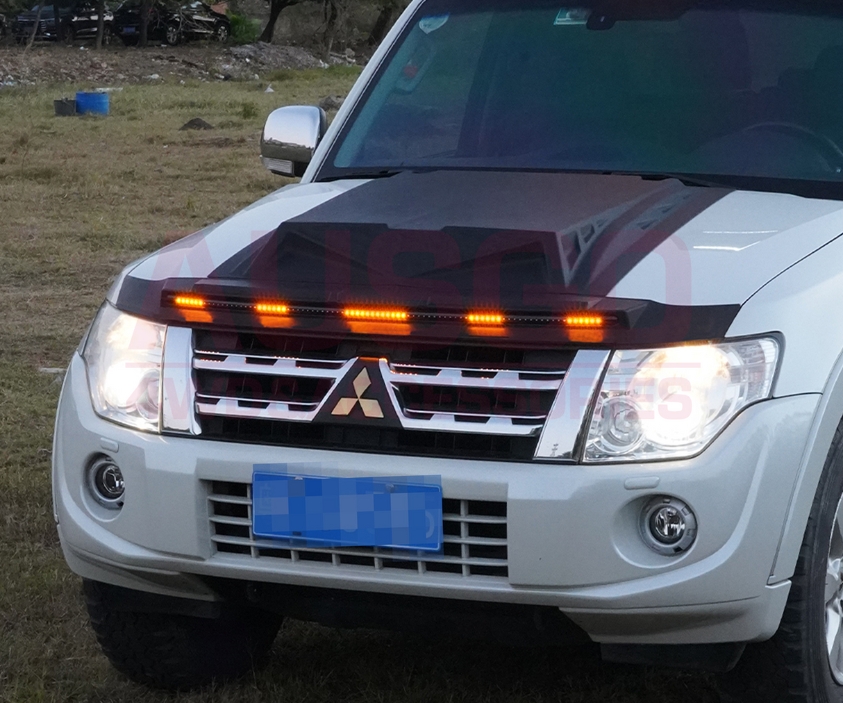 Bonnet Protector with LED Light for Mitsubishi Pajero 2007-2020