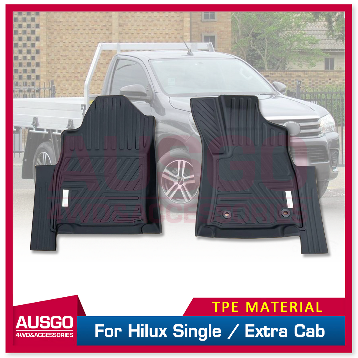 5D Car Floor Mats for Toyota Hilux Auto Transmission Single / Extra Cab 2015-Onwards