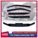 Injection Weather Shields + Bonnet Protector for Toyota Land Cruiser 300 LC300 2021-Onwards