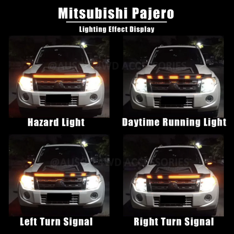 Bonnet Protector with LED Light for Mitsubishi Pajero 2007-2020