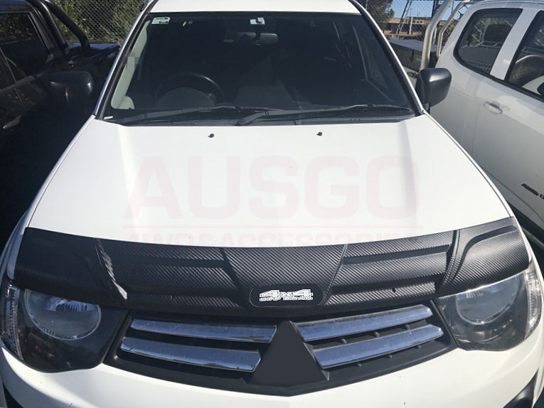 Luxury Weather Shields + Bonnet Protector for Mitsubishi Triton Single Cab 2006-2015 with Extended Mirror